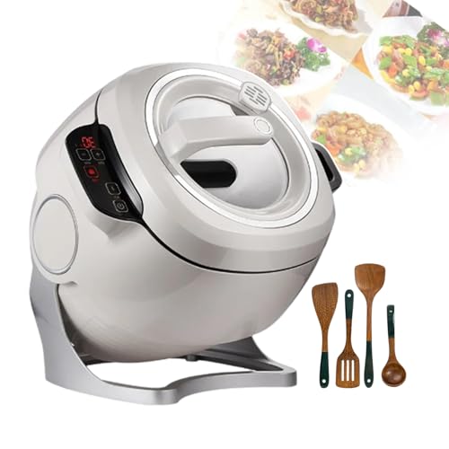 QUSYZD Robot de Cocina de Tambor automático, procesador de Alimentos Comercial para saltear, Robot de Cocina con Panel táctil y Revestimiento Antiadherente, Calentamiento Integral antiadheren,