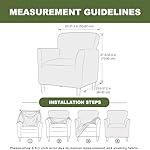 FUANGUI Banquet Armchair Slipcover Printed Chair Covers with Arms Stretch Club Chair Slipcover Soft Armchair Sofa Covers Anti-Slip Furniture Protector for Dogs Pets Home Living Room Decor - Image 5