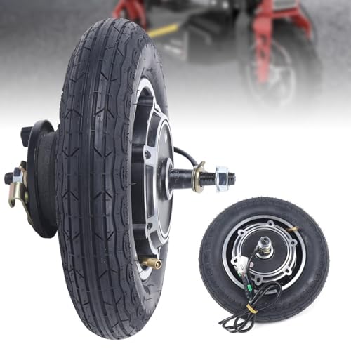 36V E Scooter Motor 350W 600RPM E Scooter Neumáticos Motor 20-30km/h 10 pulgadas Motor de cubo de rueda sin escobillas con clase E de aislamiento IP33 para scooter eléctrico de 10 pulgadas