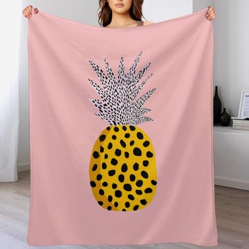 Couverture anti-boulochage motif ananas léopard douce pour lit