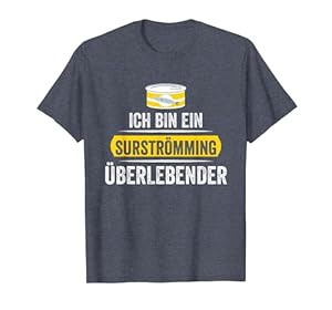Surströmming Challenge Stinkefisch Kotzfisch T-Shirt, Herren, Blau Meliert, XL