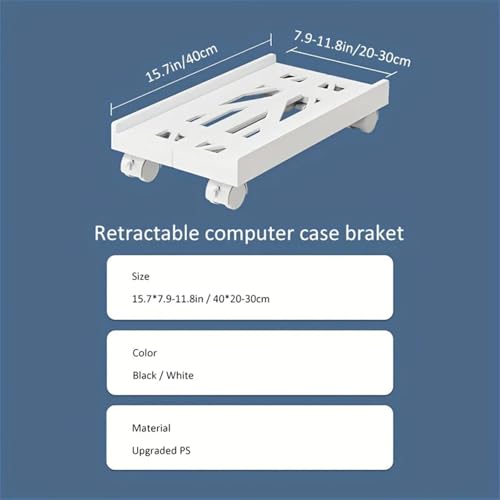 Soporte Móvil para Torre de PC con ruedas, altura ajustable y diseño moderno miniatura 3