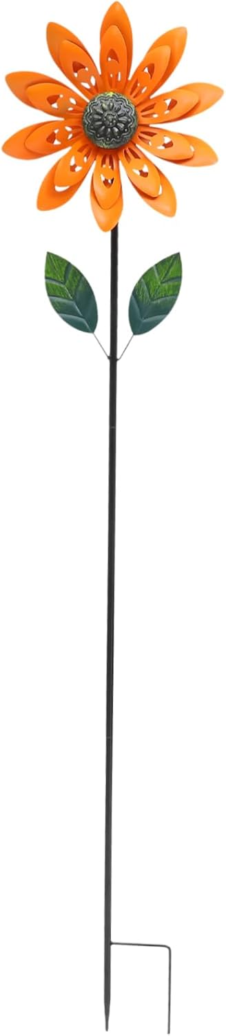 Large Flower Windmill Ornament Rotatable Garden Decor for Outdoor Spaces Unique Design for Lawn and Patio Enhancements
