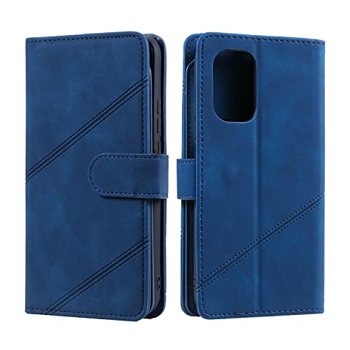 Protège carnet Xiaomi Mi 11i anti-perte avec 9 fentes cartes et dragonne bleue