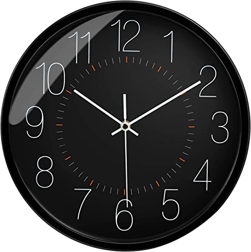Image of Wall Clock 12 inch Silent Quartz Decorative Wall Clock Non-Ticking Classic Digital Clock Battery Operated Round Easy to Read Handheld Complete Home /Kitchen /Bedroom (427)
