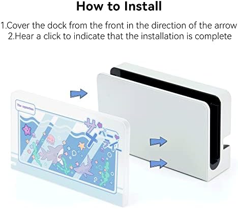 GeekShare Osłona stacji dokującej OLED, odporna na zarysowania, twarda płyta czołowa do stacji dokującej Switch OLED, DIY, zamienna powłoka kompatybilna z Nintendo Switch OLED Dock (Shark Party)
