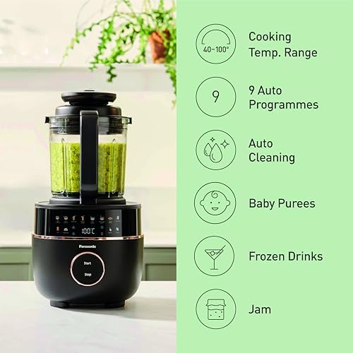 Panasonic All-in-One Hot & Cold Blender & Soup Maker - Hot Soups in 22 Min, Cold Smoothies, Baby Food, Jam, Purees & Nut Milks, Quiet Operation, Easy Auto Clean, Multi-functional- MXHG4401 — view 6