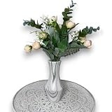 Jarrón de Cerámica Decorativo – Florero Blanco Estilo Mármol | Jarrones Decorativos Modernos para Centro de Mesa, Salón y Decoración del Hogar - Jarron para Flores (Blanco, 15cm)