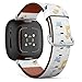 CJBROES Replacement Leather Watch Band, Compatible with Fitbit Versa 3 and Fitbit Sense of Wristband Bracelet Accessory - Baby Animals