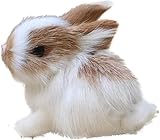 SelHeng White Mini Simulation Rabbits, Cute Plush Rabbits Lifelike Plush Bunny Realistic Rabbit Miniatures, Home Party Decors Model Gift Miniatures Decorations