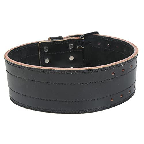 Cinturón de levantamiento de pesas, cinturón de entrenamiento de fitness y culturismo, cinturón de cuero ajustable para levantamiento de potencia, sentadillas, peso muerto, (Negro)