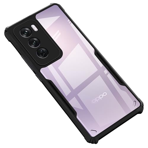 Image of Zapcase Back Case Cover for Oppo Reno 12 5G | Compatible for Oppo Reno 12 5G Back Case Cover | Clear Case with Camera Protection | (TPU + PC | Matte Black)