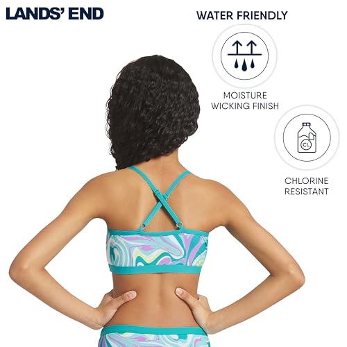 Image of Lands' End Girls' Swim UPF 50+ Adjustable Strap Bikini Set