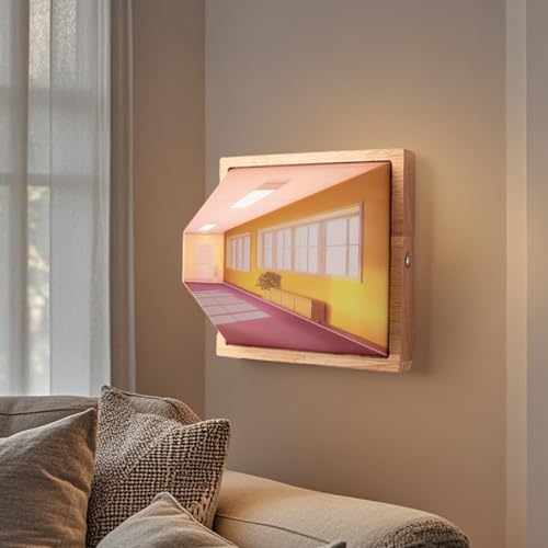 CYDSXYD Naked Eye 3D Wall Sconce, USB Rechargeable Wall Mounted Light, Decor Night Three Color Adjustable, Indoor Wireless Lights for Bedroom Living Room Offices (Corridors)