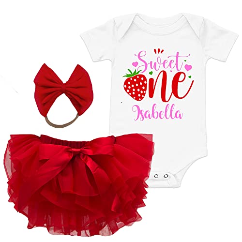 Berry First Birthday Outfit Girl Strawberry Baby Dress Strawberry One Shirt 1St Birthday Toddler One Tutu Tulle Skirt, Onesies For Baby Girl And Bow Baby Headbands 3Pcs Strawberry Birthday Dress #TOP1