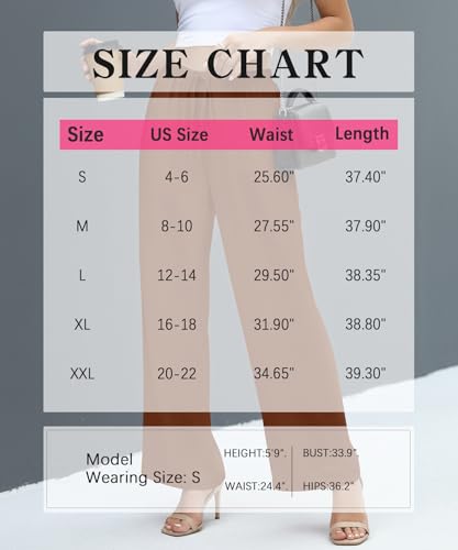 NILOUFO Women Summer Casual High Waist Wide Leg Pants Fashion Lightweight Flowy Boho Beach with Pockets(Caramel, XX-Large) — view 6