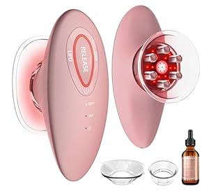 3 in 1 Schröpfmassagegerät mit EMS & Rotlicht, Elektrisches Vakuummassagegerät mit 2 Saugglocken, Körper & Gesichtsmassage, Straffende Haut, Anti-Cellulite, Hautstraffung für Gesicht, Bauch, Arme