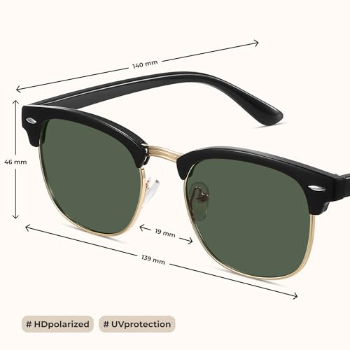 Image of livho Rimless Trendy Polarized Sunglasses Men Women, Retro Sun Glasses for Men Women 2025, Semi Rimless UV Protection Shades