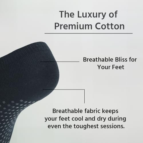 Image of BALENZIA Grip Pilates Socks for Women | Non Slip Yoga Socks | Pack of 6 | Anti-Skid for Dance, Ballet, Hospital Use