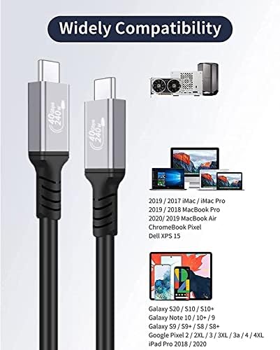 Vista 5 de StarLinker Paquete de 2 cables USB4 de 1.6 pies (1.6 ft) de carga de energía de 100 W, soporta transferencia de datos de 40 Gbps, pantalla HD 8K