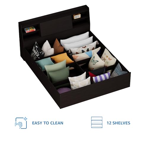 Image of Amazon Brand - Solimo Altamore Engineered Wood King Bed with Headboard and Box Storage (Wenge Finish)