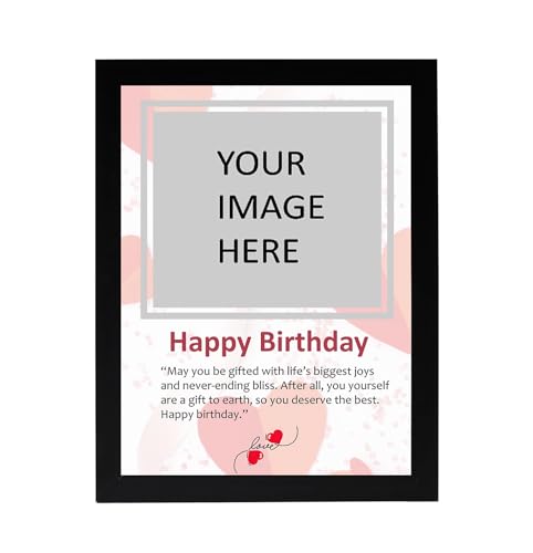 Image of Wall Hanging Photo Frame with Photo Upload - Customized Text and Massage with Your Anniversary, Couple, Valentine's Day Gifts (8x10)