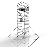 Profigerüst: ALTEC AluKlik® 2.0 700 XXL, Arbeitshöhe 7m, 135cm Breite, TÜV, Made in Germany, 25cm höhenv. Ø150mm Rollen, Alu Gerüst Rollgerüst Fahrgerüst Baugerüst Faltgerüst Arbeitsplattform