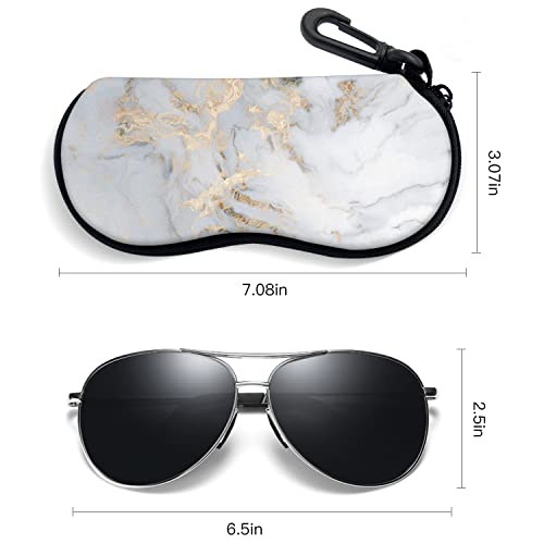 Image of Sunglasses Soft Case with Carabiner Ultra Light Neoprene Zipper Glasses Case