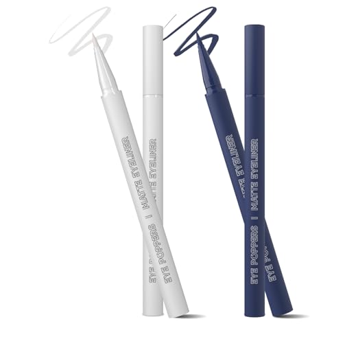 Image of Glam21 Eye Poppers Matte Eyeliner |Smudge Proof and Waterproof Formula | Pen Style Design | Bold & vibrant Shades | High Pigment up to 12 hours | 0.5gm Each Pack oF 2 (Cloud Nine & Moon Magic)