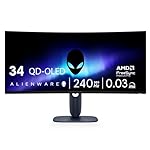 Alienware 34 240Hz QD-OLED Curved Gaming Monitor - AW3425DW - 34.2-inch WQHD (3440 x 1440) 0.03ms Display, 1800R Curve, AMD FreeSync Premium Pro, VESA AdaptiveSync, DisplayHDR TrueBlack 400