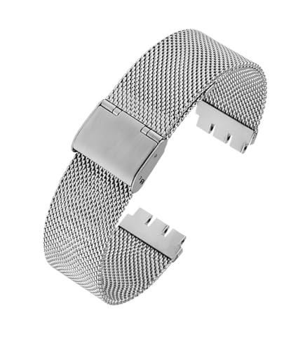 Bracelet montre respirant 17mm acier inoxydable : mailles flexibles pour Swatch YCS YAS