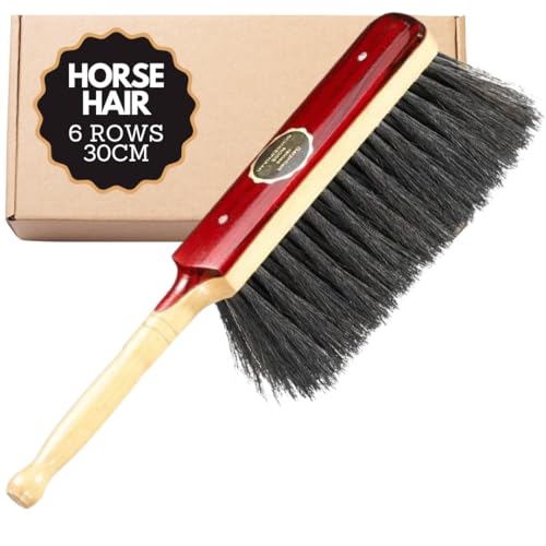 Premium Horsehair Brush Bricklayers | Soft 30 cm with 6 Rows of Durable Bristles | Perfect Bricklayers Brush for Indoor Precision Cleaning