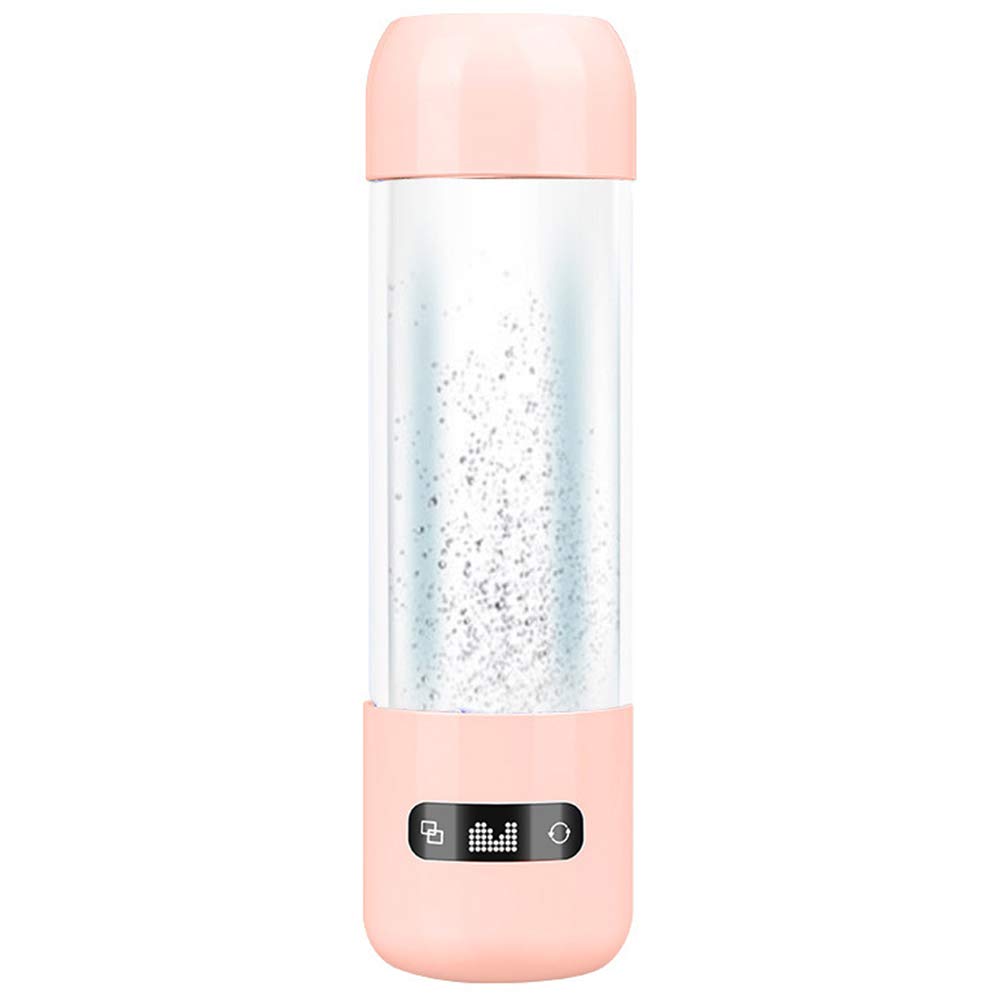 H2 Hydrogen Rich Water Bottle Generator Water Ionizer can Make 1200ppb Without Chlorine,O3 and H2O2, 500ml,Pink