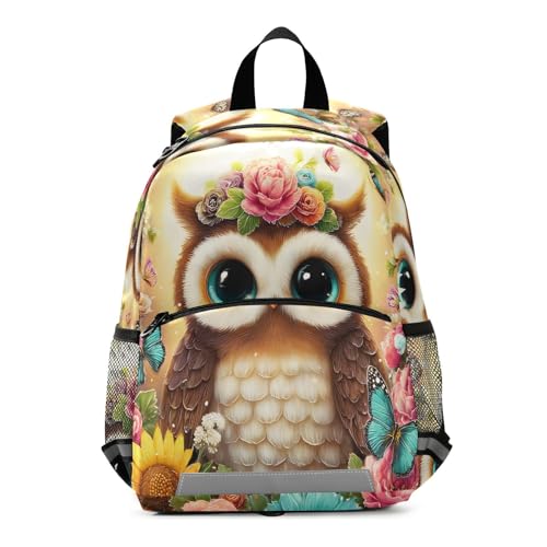 panksolu Cute Owl with Butterfly Toddler Backpack for Boys Girls Kids Backpacks Preschool Bag Travel Bag