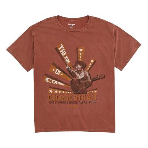Wrangler Womens George Strait Oversized Tee Rust M