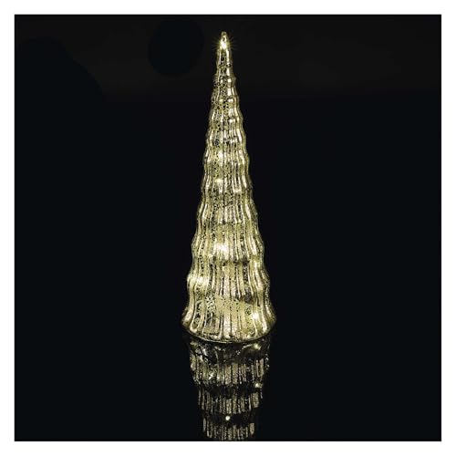 EMOS goldene LED Glasdekoration Tannenbaum mit Timer-Funktion,...