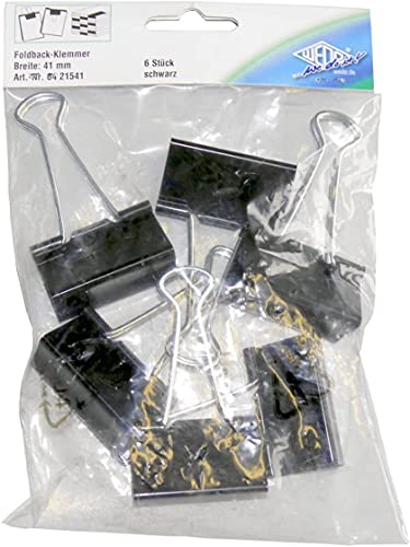 Wedo 6421541 41 mm Fold Back Clip, black - Image 3