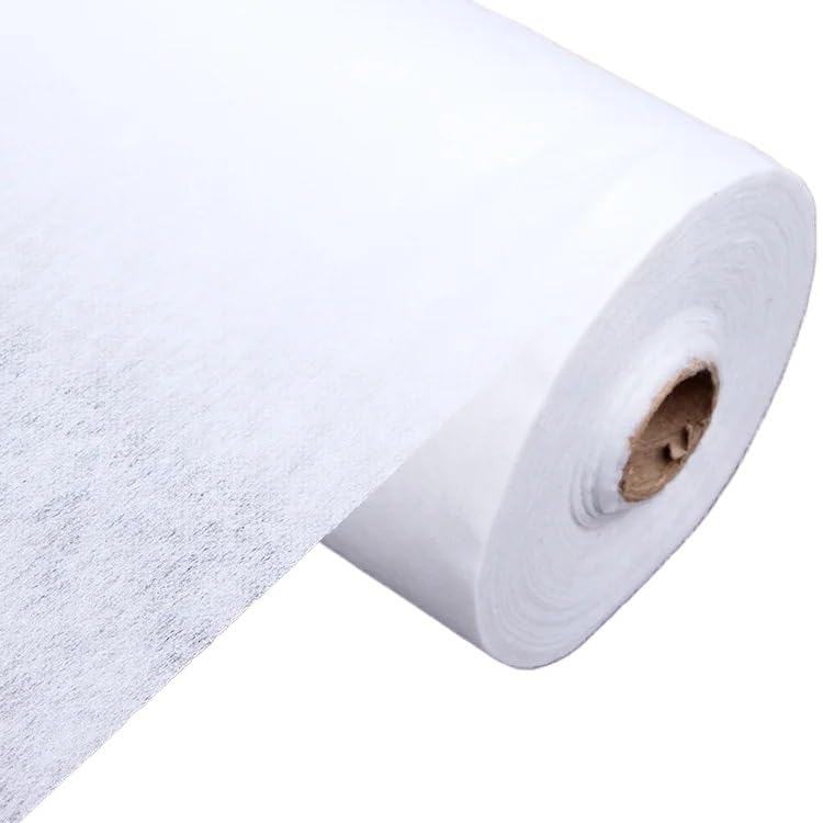 KRIECK Fusible Interfacing,Interfacing for Sewing Iron on Width 100cm White Black Lightweight Non-Woven Fusible Interlining Fabric Apparel Sewing DIY Accessory(White 10meter)