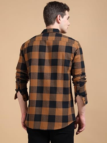 Image of StitchX Men's Slim Fit Brushed Cotton Buffalo Checkered Shirt