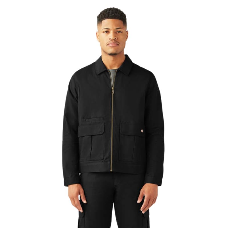 Dickies Mens Lightweight Casual Twill Utility Jacket Black Small
