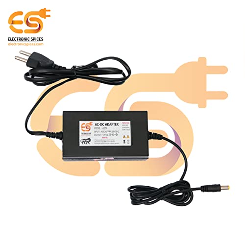 Image of Electronic Spices 12V 3A DC Power Supply Adapter with Male Plug pin Connector (5.5mm x 2.5mm) Pack of 1pcs