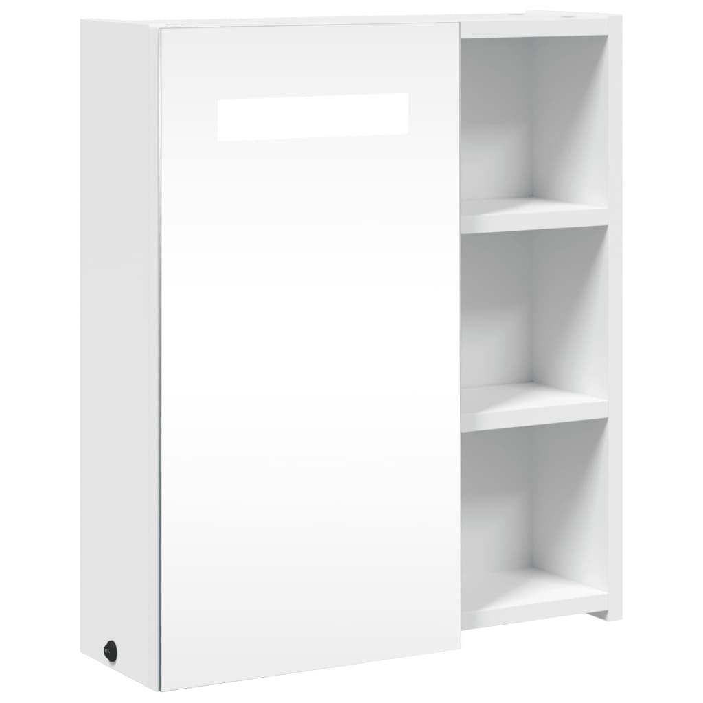 vidaXL Armadietto Bagno con Specchio e LED Bianco 45x13x52 cm