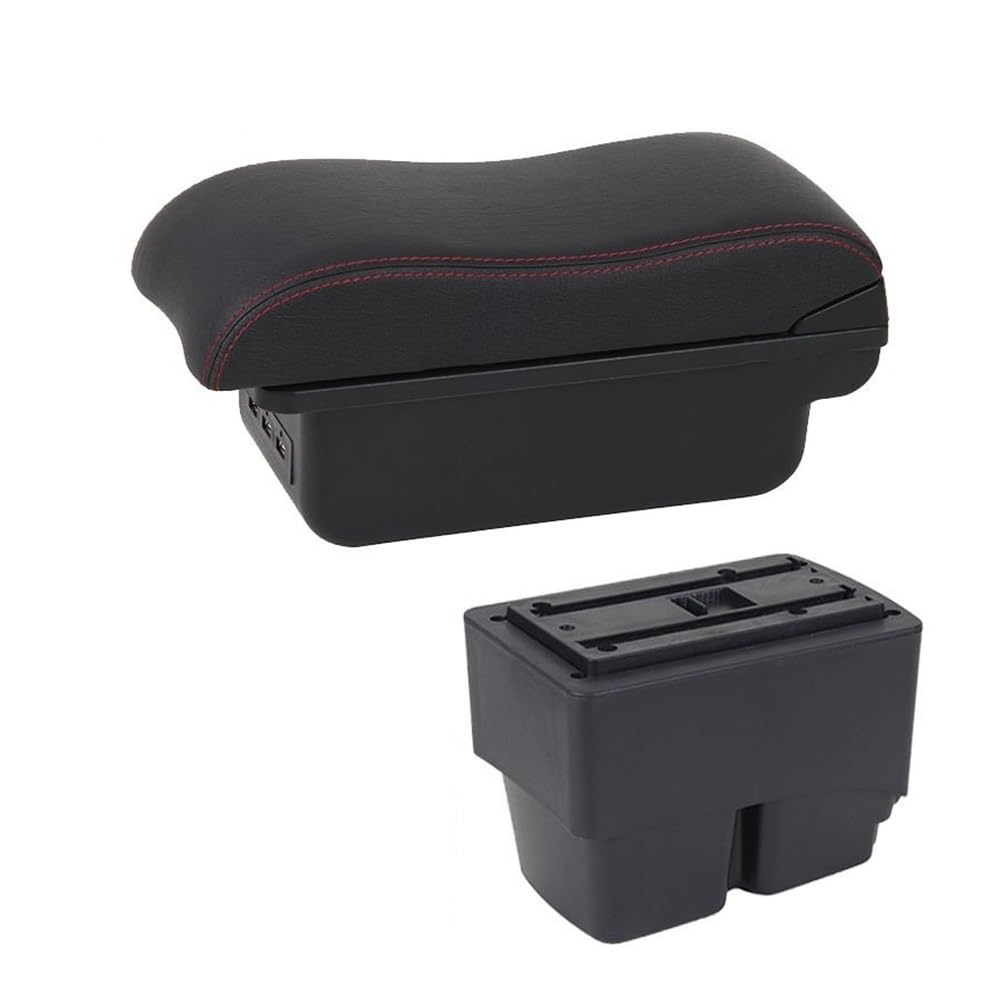 Aierdeyp B1 Black Red 3Usb Car Armrest Box For Ford For Fiesta Car Armrest Box