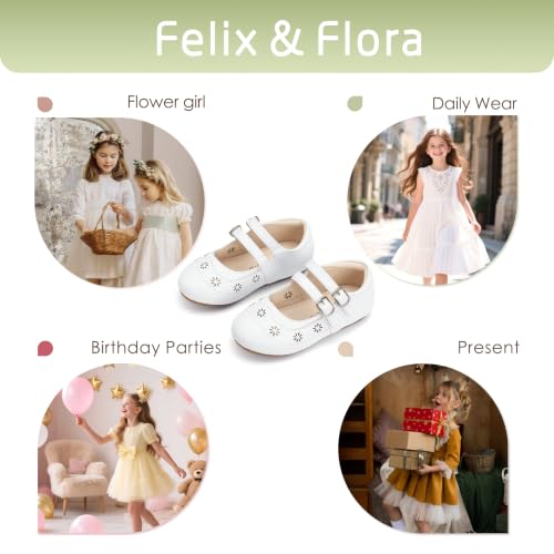 Image of Felix & Flora Toddler Flower Girl Dress Shoes - Baby Girl Ballet Mary Jane Flats for Party School Wedding