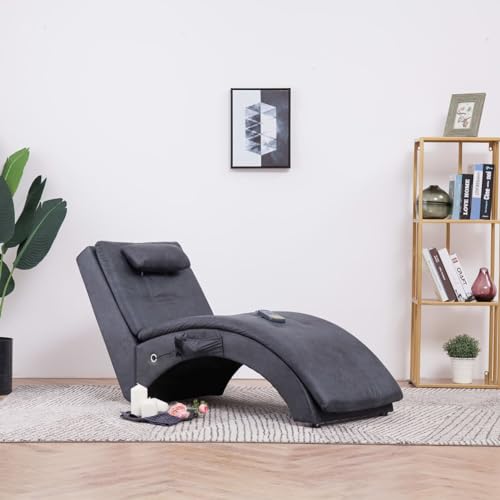 ShGaxin Diván de Masaje con Almohada de Piel de Ante Artificial Gris, Chaise Longue Individual, Sillon Tantra para Adultos, Sofa Individual - SPU:281350
