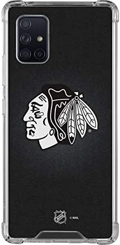 Skinit Clear Phone Case Compatible with Galaxy A71 5G - Officially Licensed NHL Chicago Blackhawks Black Background Design