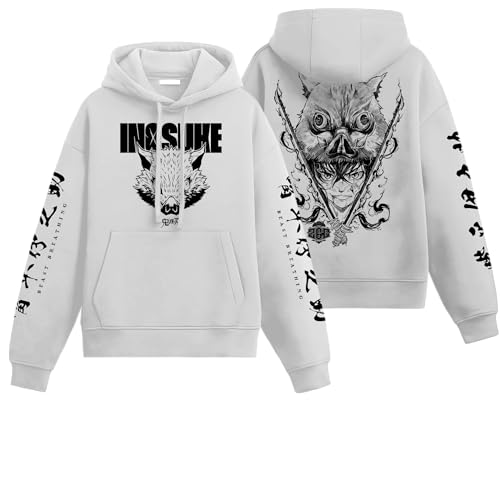 Image of Anime Inspired Design Unisex Pullover Hoodie, Black, Graphic Print Front and Back