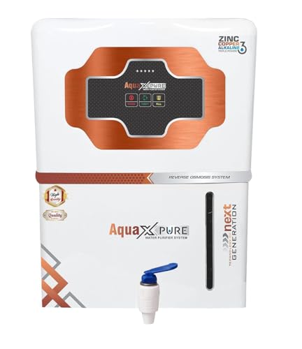Aqua X Pure Elite Advanced RO+UV+UF Water Purifier with Copper & Zinc | 12L Large Storage Tank | 20 LPH High-Speed Purification | Mineral-Rich Drinking Water System | 1-Year Warranty*.