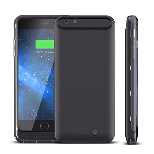 TAMO iPhone 6/6s Extended Battery Case, TAMO 2400 mAh dual-purposed Ultra-Slim Protective Extended Battery Case - Black - Battery - Retail Packaging - Black