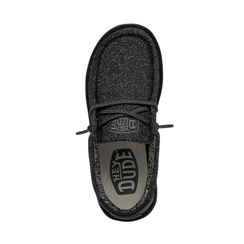 image for Hey Dude Wally Youth Basic Black Size 4 | Kids Shoes | Kids Slip-on Lo